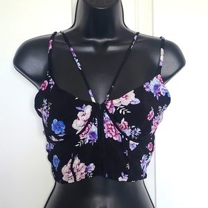 Forever 21 Woven Crop Top S Multicolor